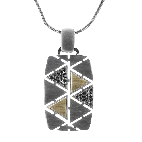 Men's Ruthenium Necklace In 14k Gold With Diamonds - Simon G. Jewelry