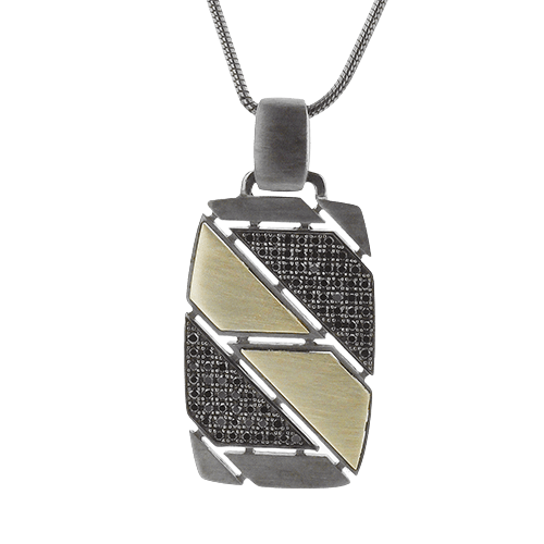 Men's Ruthenium Necklace In 14k Gold With Diamonds - Simon G. Jewelry