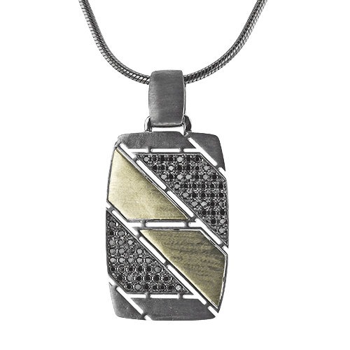 Men's Ruthenium Necklace In 14k Gold With Diamonds - Simon G. Jewelry