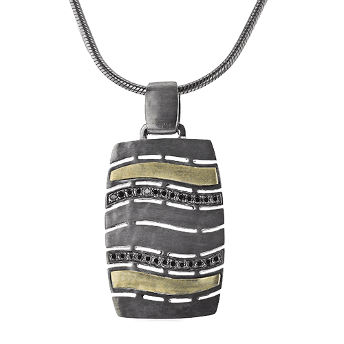 Men's Ruthenium Necklace In 14k Gold With Diamonds - Simon G. Jewelry