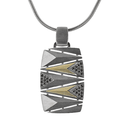 Men's Ruthenium Necklace In 14k Gold With Diamonds - Simon G. Jewelry