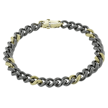 Men's Titanium Bracelet In 14k Gold - Simon G. Jewelry