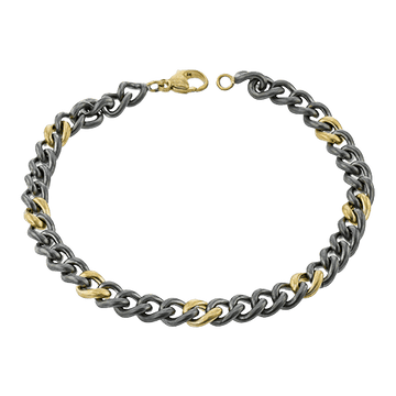 Men's Titanium Bracelet In 14k Gold - Simon G. Jewelry