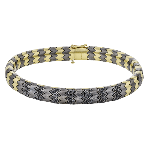 Men's Titanium Bracelet In 14k Gold With Black Diamonds - Simon G. Jewelry