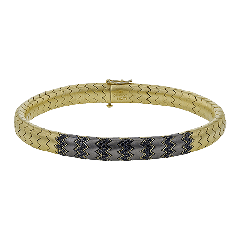 Men's Titanium Bracelet In 14k Gold With Black Diamonds - Simon G. Jewelry