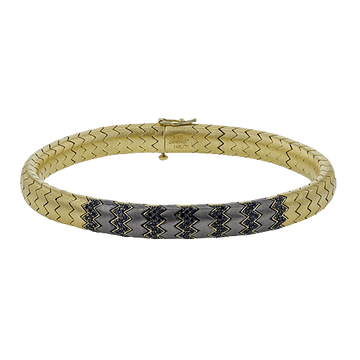 Men's Titanium Bracelet In 14k Gold With Black Diamonds - Simon G. Jewelry