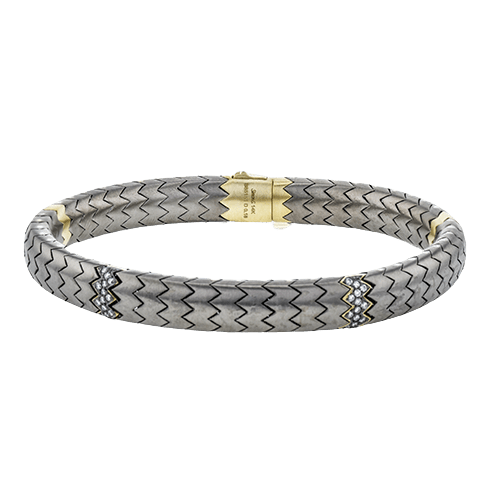 Men's Titanium Bracelet In 14k Gold With Diamonds - Simon G. Jewelry