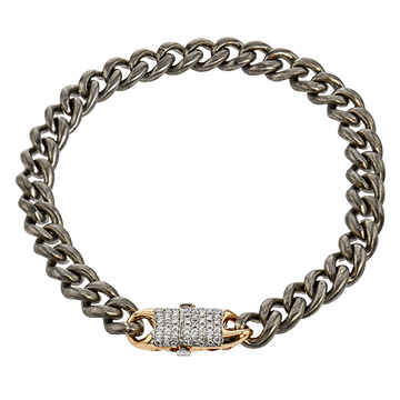 Men's Titanium Bracelet In 14k Gold With Diamonds - Simon G. Jewelry