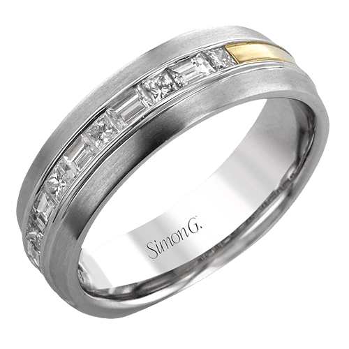 Men's Wedding Band in 14k Gold with Diamonds - Simon G. Jewelry