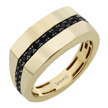 Men's Wedding Band In 14k Or 18k Gold With Black Diamonds - Simon G. Jewelry