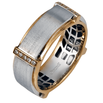 Men's Wedding Band In 14k Or 18k Gold with Diamonds - Simon G. Jewelry