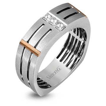 Men's Wedding Band In 14k Or 18k Gold with Diamonds - Simon G. Jewelry