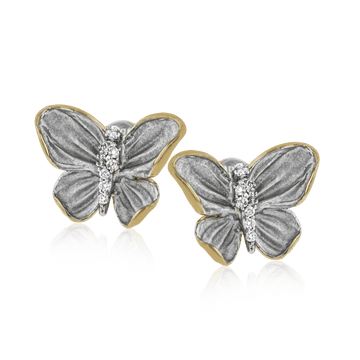 Monarch Butterfly Earrings in 18k Gold with Diamonds - Simon G. Jewelry