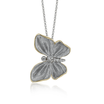 Monarch Butterfly Pendant Necklace in 18k Gold with Diamonds - Simon G. Jewelry