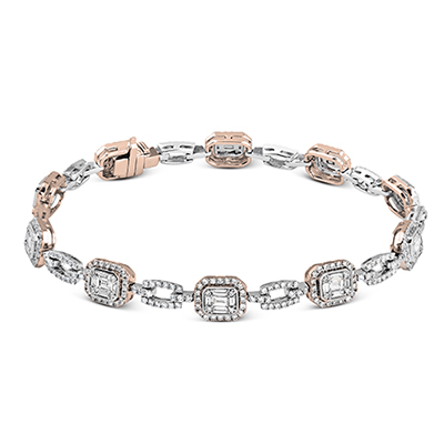 Mosaic Bracelet in 18k Gold with Diamonds - Simon G. Jewelry