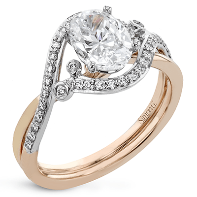 Oval - Cut Criss - Cross Engagement Ring In 18k Gold With Diamonds - Simon G. Jewelry