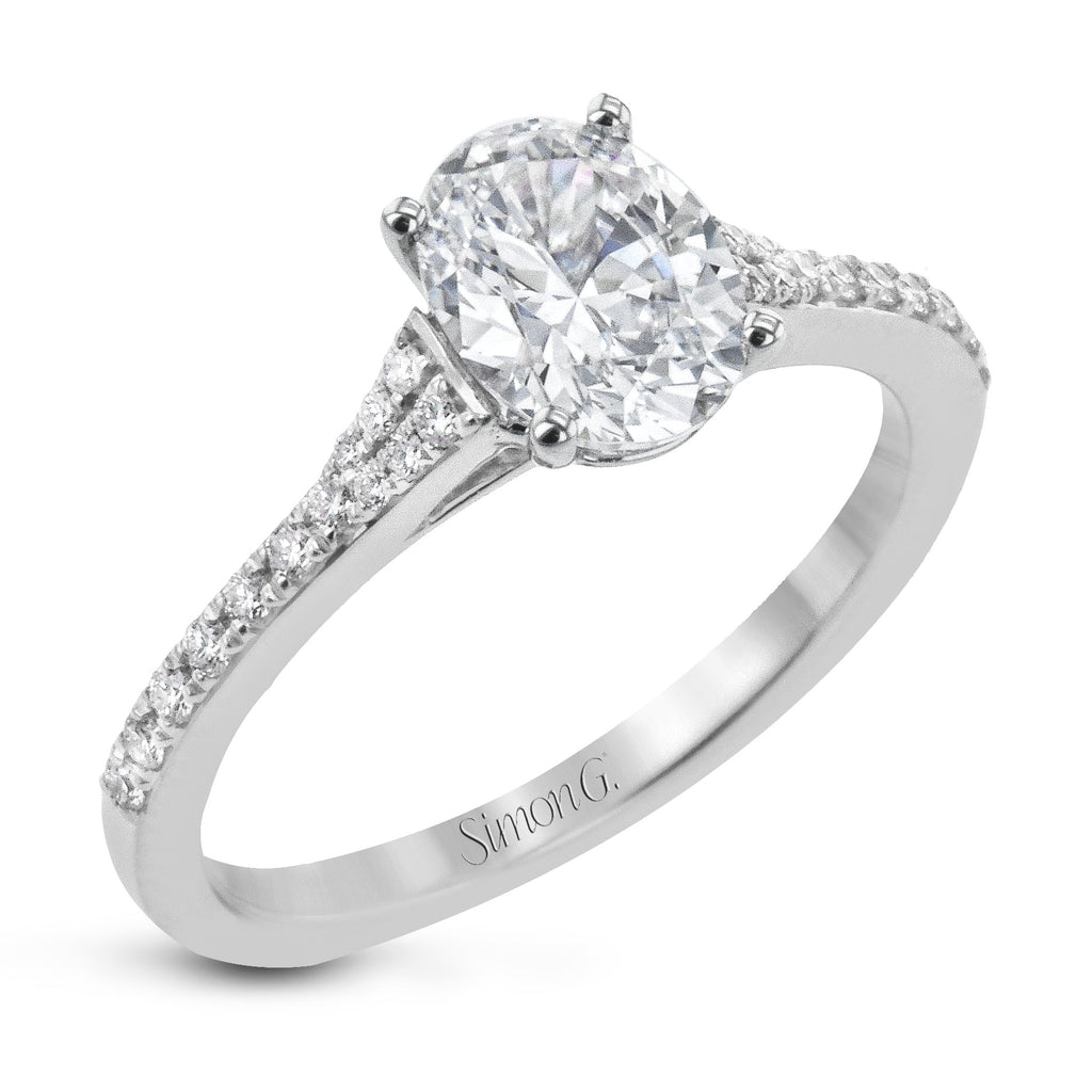 Oval - Cut Engagement Ring In 18k Gold With Diamonds - Simon G. Jewelry