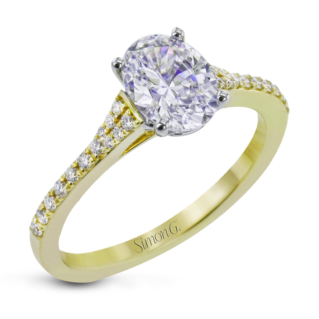 Oval - Cut Engagement Ring In 18k Gold With Diamonds - Simon G. Jewelry