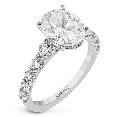 Oval - Cut Engagement Ring In 18k Gold With Diamonds - Simon G. Jewelry