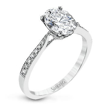 Oval - cut Engagement Ring in 18k Gold with Diamonds - Simon G. Jewelry