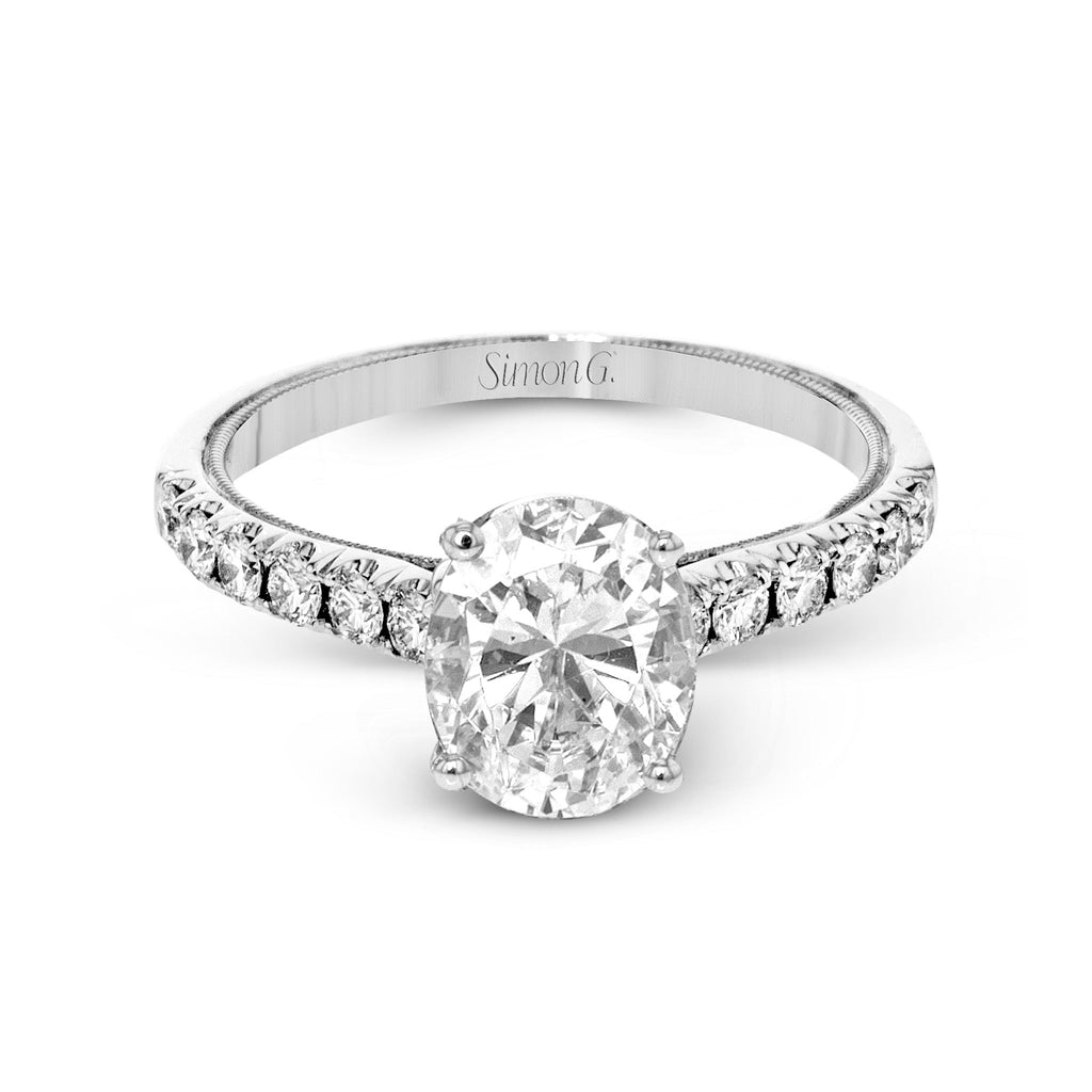 Oval - Cut Engagement Ring In 18k Gold With Diamonds - Simon G. Jewelry