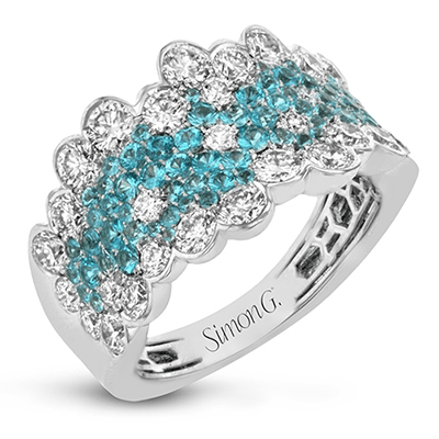 Paraiba Tourmaline Ring In 18k Gold With Diamonds - Simon G. Jewelry