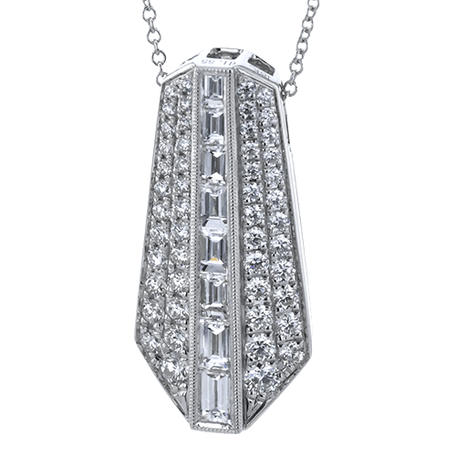 Pendant Necklace in 18k Gold with Diamonds - Simon G. Jewelry