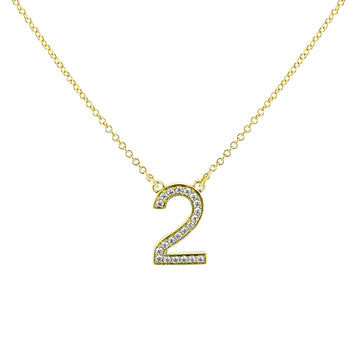 Personalized Number Pendant Necklace in 18k Gold with Diamonds - Simon G. Jewelry