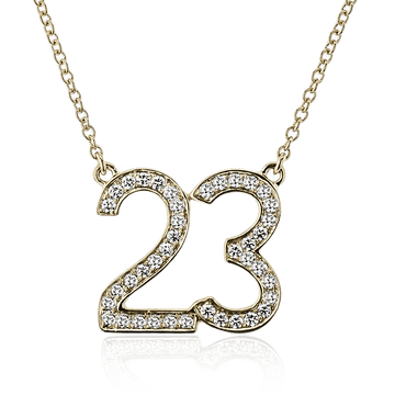 Personalized Two - number Pendant Necklace in 18k Gold with Diamonds - Simon G. Jewelry