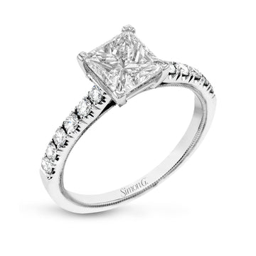 Princess - Cut Engagement Ring In 18k Gold With Diamonds - Simon G. Jewelry