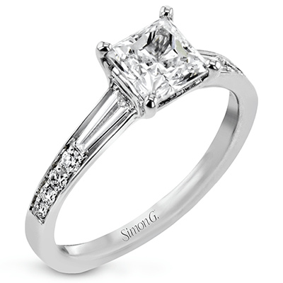 Princess - cut Engagement Ring & Matching Wedding Band in 18k Gold with Diamonds - Simon G. Jewelry