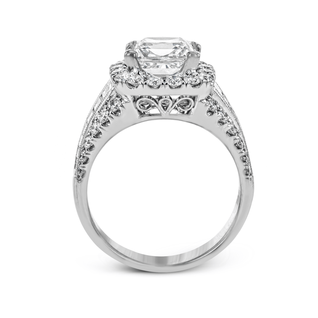 Princess - Cut Halo Engagement Ring In 18k Gold With Diamonds - Simon G. Jewelry