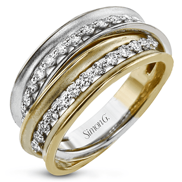 Right Hand Ring In 18k Gold With Diamonds - Simon G. Jewelry