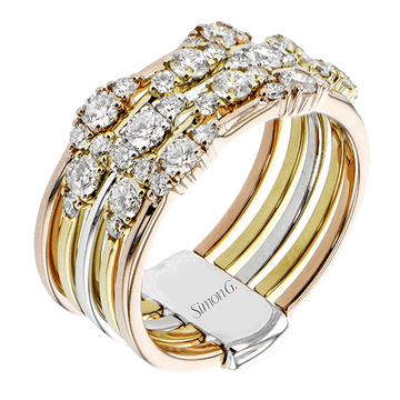 Right Hand Ring In 18k Gold With Diamonds - Simon G. Jewelry