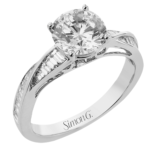 Round - Cut Criss - Cross Engagement Ring In 18k Gold With Diamonds - Simon G. Jewelry