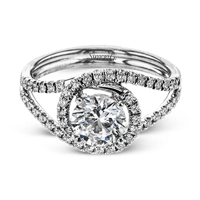 Round - cut Engagement Ring in 18k Gold with Diamonds - Simon G. Jewelry