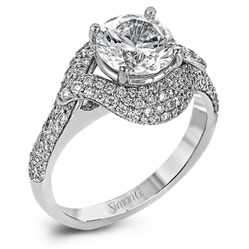 Round - cut Engagement Ring in 18k Gold with Diamonds - Simon G. Jewelry