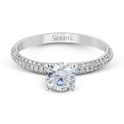 Round - cut Engagement Ring in 18k Gold with Diamonds - Simon G. Jewelry