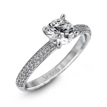 Round - cut Engagement Ring in 18k Gold with Diamonds - Simon G. Jewelry