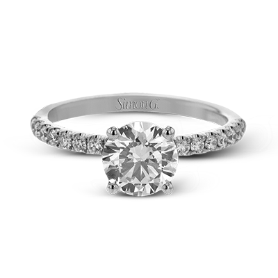 Round - Cut Engagement Ring In 18k Gold With Diamonds - Simon G. Jewelry