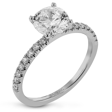 Round - Cut Engagement Ring In 18k Gold With Diamonds - Simon G. Jewelry