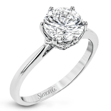 Round - Cut Engagement Ring In 18k Gold With Diamonds - Simon G. Jewelry