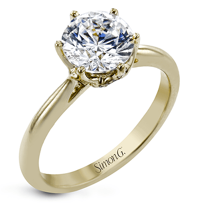 Round - Cut Engagement Ring In 18k Gold With Diamonds - Simon G. Jewelry