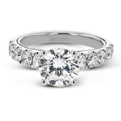 Round - Cut Engagement Ring In 18k Gold With Diamonds - Simon G. Jewelry