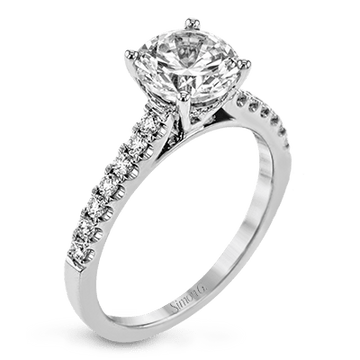 Round - cut Engagement Ring in 18k Gold with Diamonds - Simon G. Jewelry