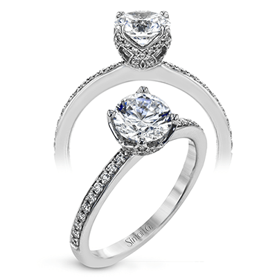 Round - cut Engagement Ring in 18k Gold with Diamonds - Simon G. Jewelry