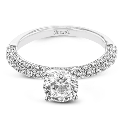 Round - Cut Engagement Ring In 18k Gold With Diamonds - Simon G. Jewelry