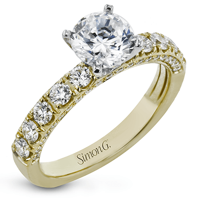 Round - Cut Engagement Ring In 18k Gold With Diamonds - Simon G. Jewelry