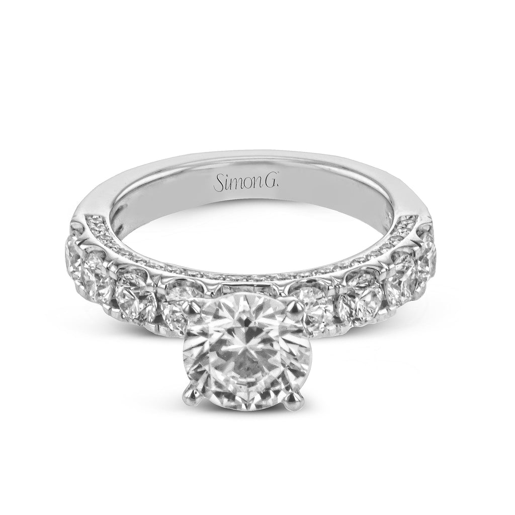 Round - Cut Engagement Ring In 18k Gold With Diamonds - Simon G. Jewelry