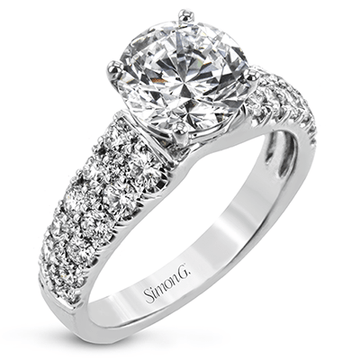 Round - Cut Engagement Ring In 18k Gold With Diamonds - Simon G. Jewelry